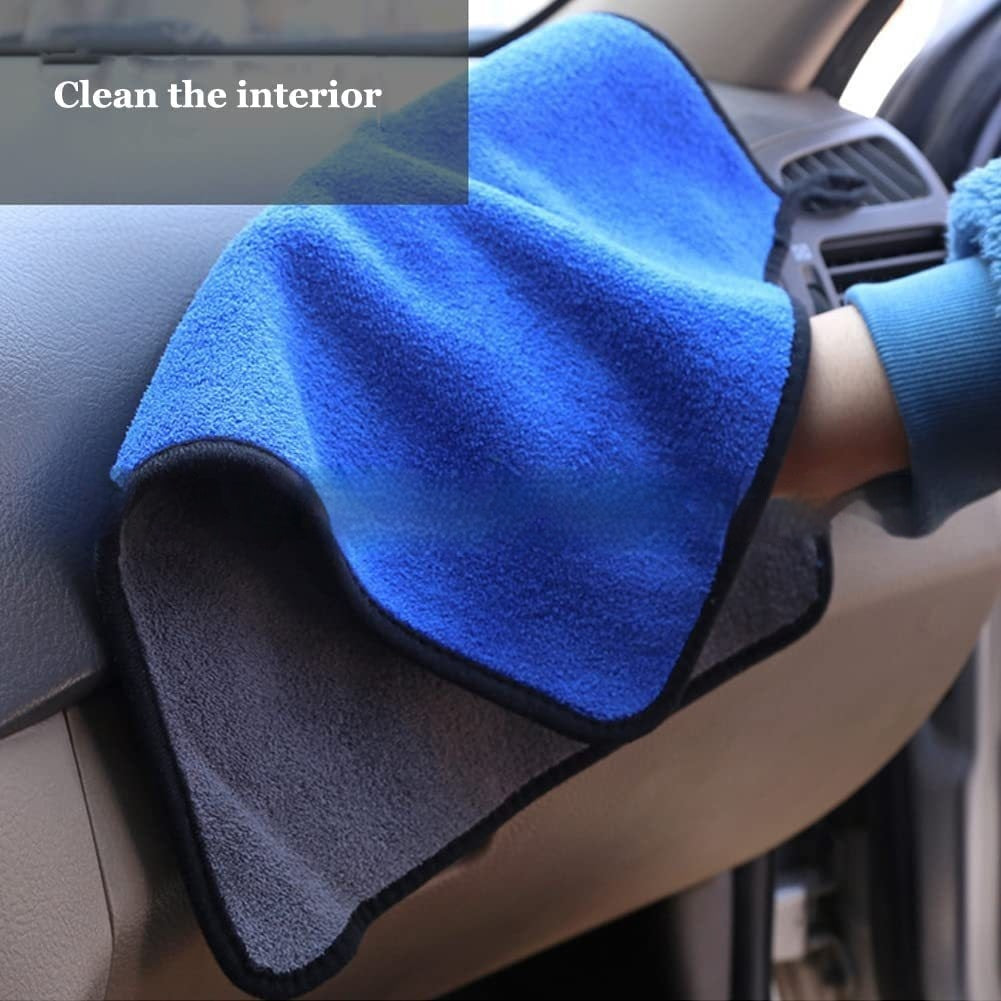 5-Pack Thickened Coral Fleece Car Wipes — Super Absorbent Microfiber Cleaning Cloths