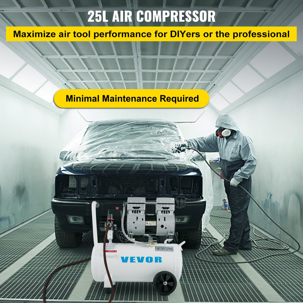 Air Compressor 6.6 Gallon, Portable Air Compressor 1 HP, Oil Free Air Compressor Steel Tank 750W,  Pancake Air Compressor 115 PSI, Ultra Quiet Compressor For Home Repair, Tire Inflation