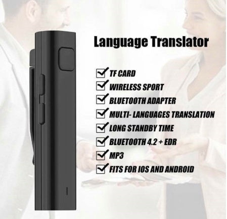 Mini Bluetooth Voice Translator — Real-Time 26-Language Smart Travel Translator