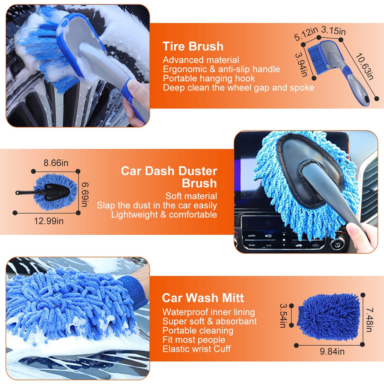 26-Piece Car Detailing Brush Kit — Interior, Exterior, Wheels & Dashboard Cleaning Set