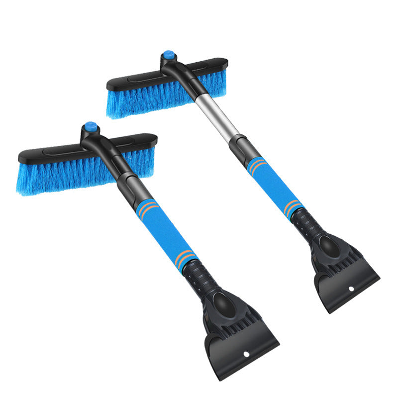 Extendable Car Snow Brush & Ice Scraper — Detachable Foam Handle Windshield Cleaning Tool
