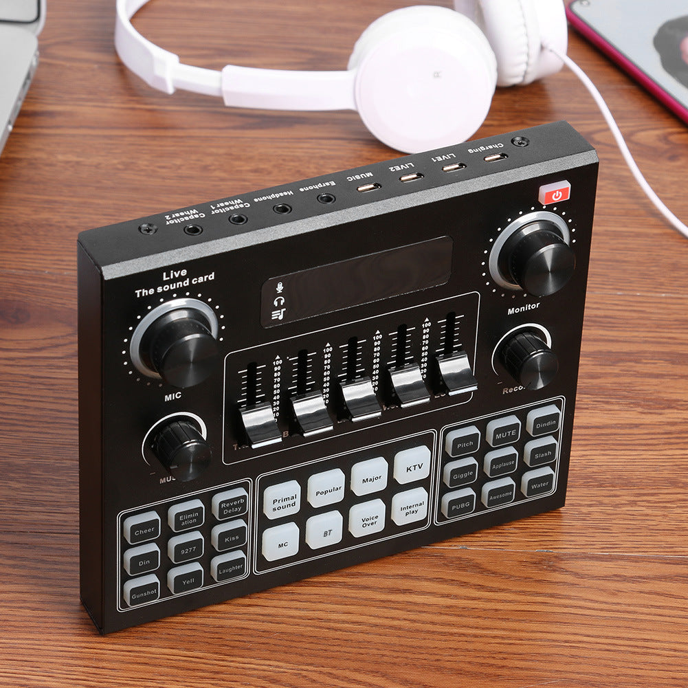 V9 Live Sound Card with Bluetooth — Mobile Phone K-Song & Streaming Audio Mixer