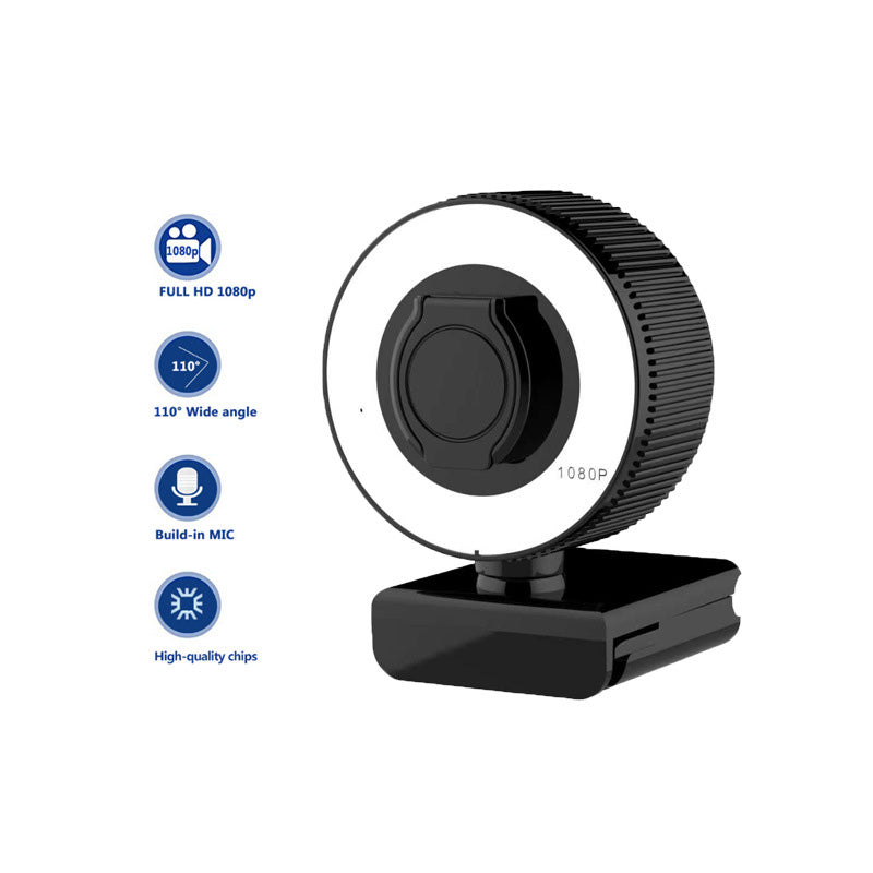 1080p/2K HD Webcam with Microphone — Autofocus Streaming Camera with Privacy Cover