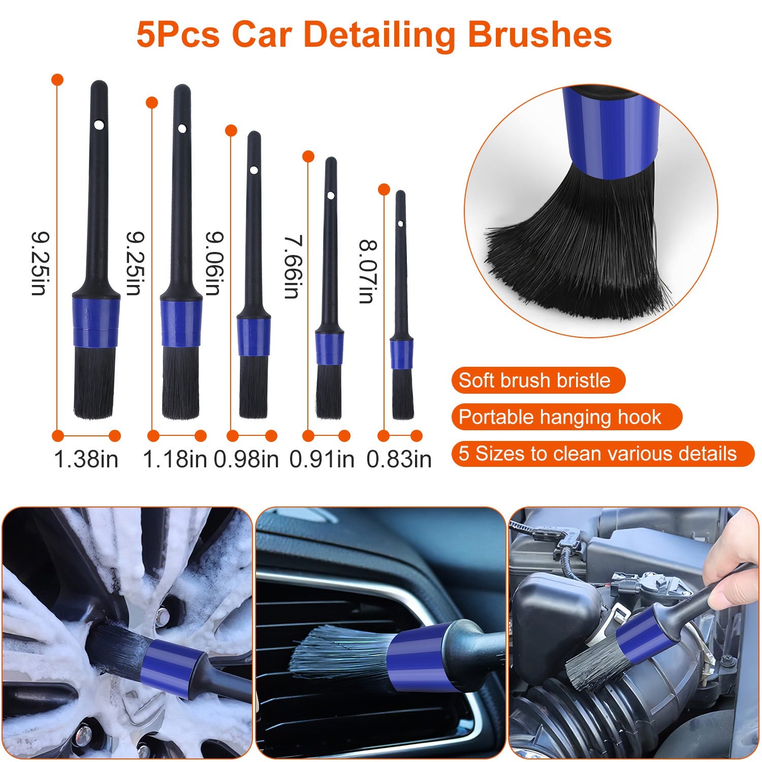 26-Piece Car Detailing Brush Kit — Interior, Exterior, Wheels & Dashboard Cleaning Set