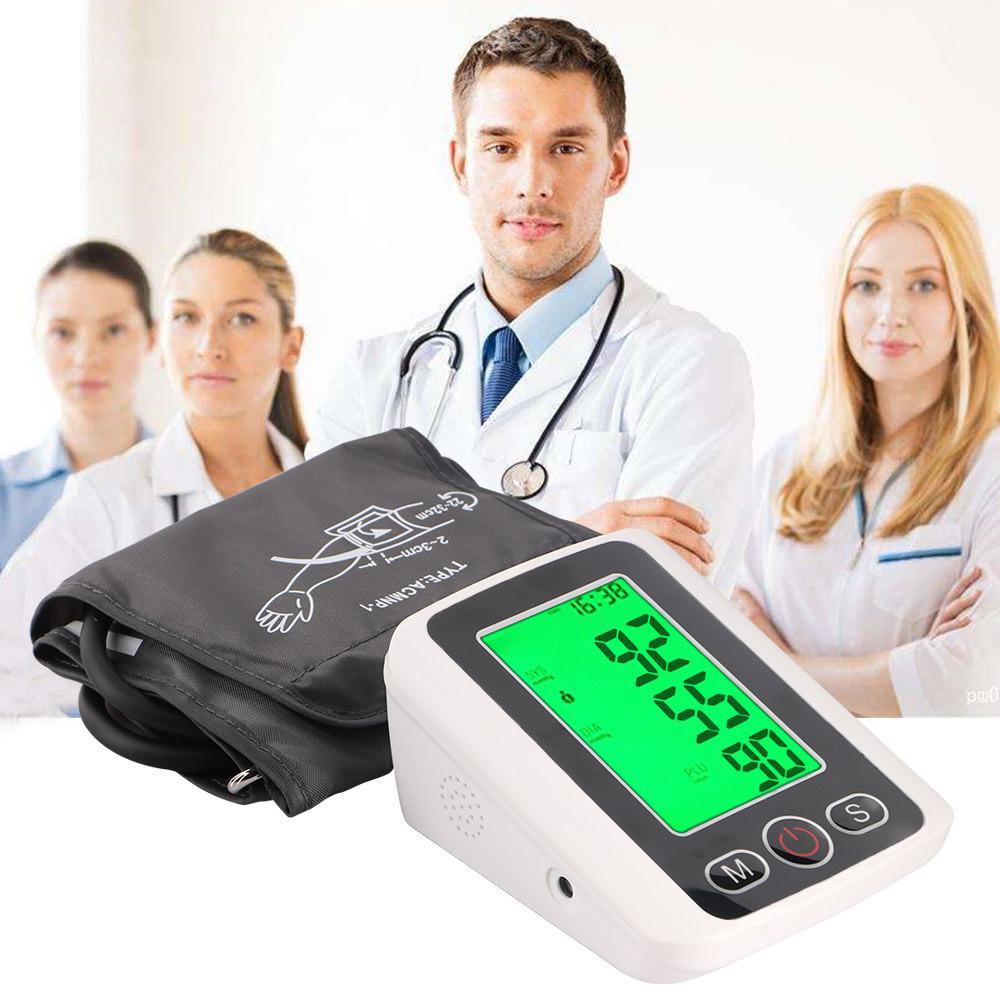 Digital Arm Blood Pressure Monitor — Large Screen Voice Sphygmomanometer with 3-Color Backlight