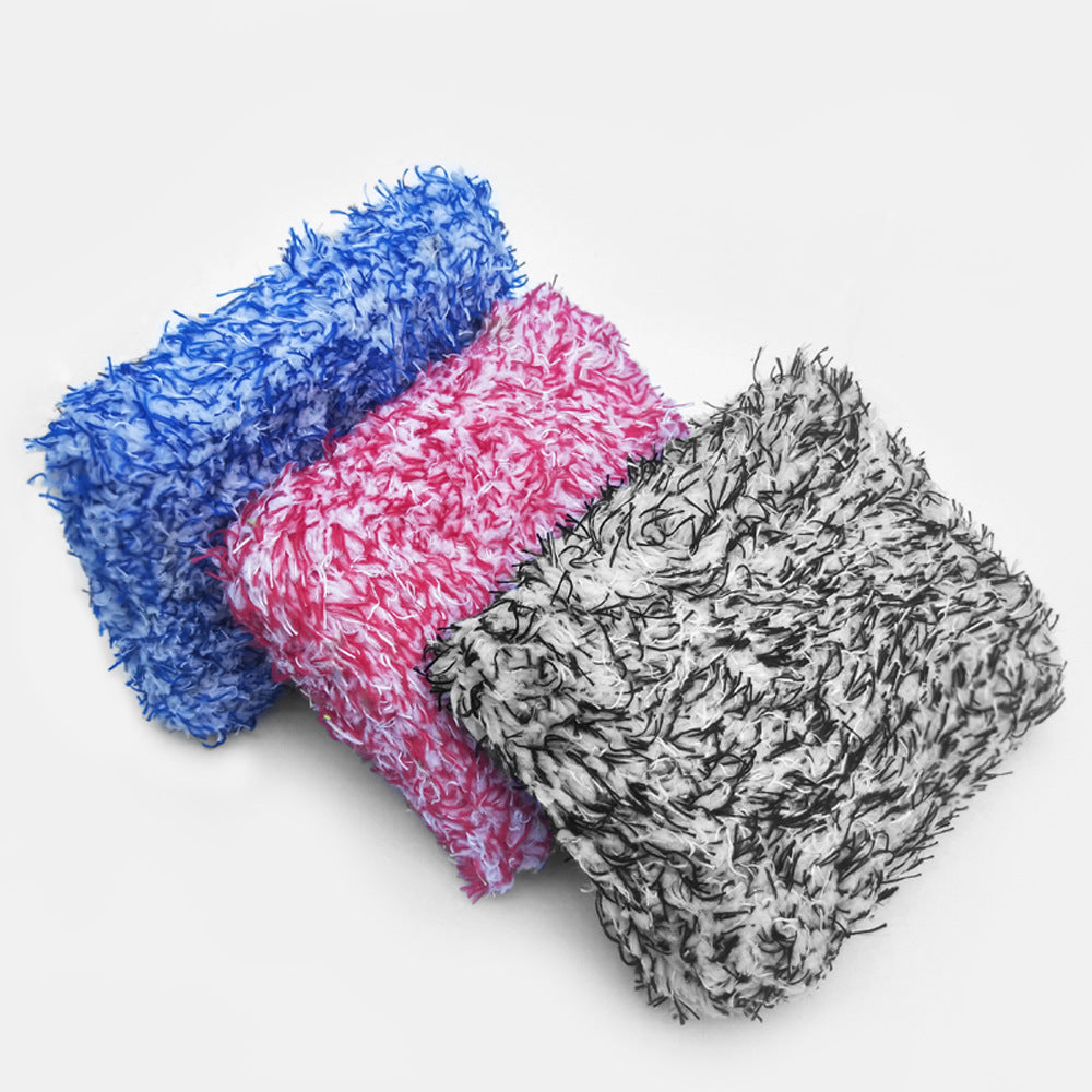 Microfiber Car Wash Sponge & Towel Set — Plush Coral Fleece Cleaning Mop for Auto Detailing