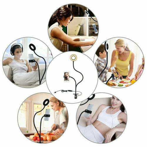 Ring Light Tripod Stand for Phone Selfie — Dimmable LED Makeup & Live Stream Lamp