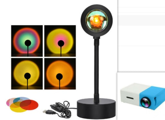 Sunset Projection Lamp — Night Light Wall Decoration Projector for Room Ambiance