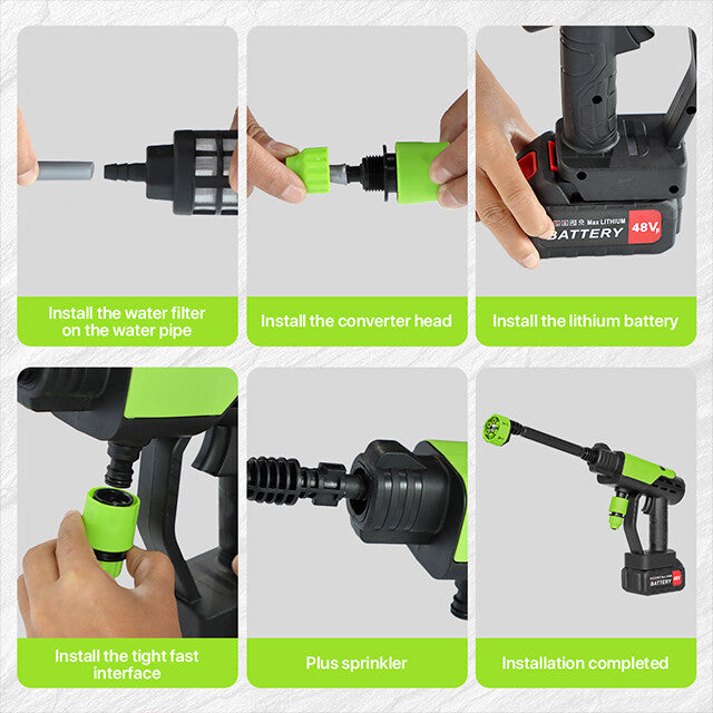 Cordless Portable Car Pressure Washer — High Power Jet Cleaner with 2 Batteries