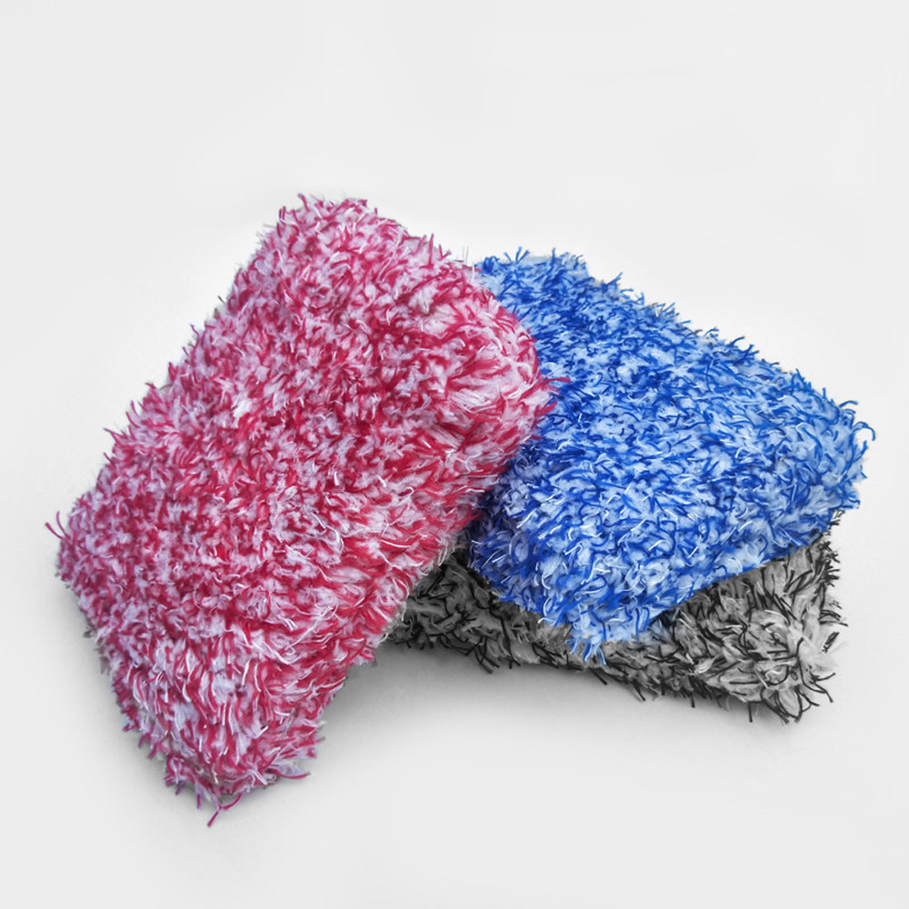 Microfiber Car Wash Sponge & Towel Set — Plush Coral Fleece Cleaning Mop for Auto Detailing