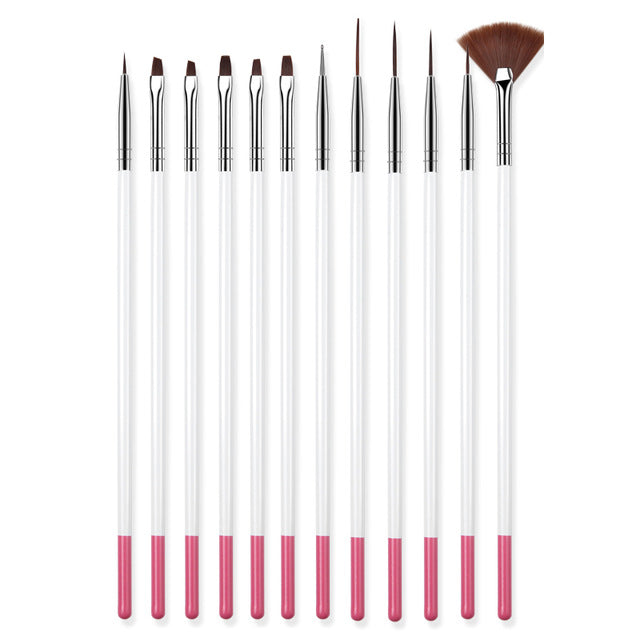 Professional Nail Art Brushes Set — Fine Detail & Gel Polish Painting Tools