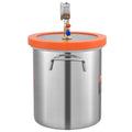 5 Gallon Vacuum Chamber, Upgraded Tempered Glass Lid Vacuum Degassing Chamber, 304 Stainless Steel Chamber, For Stabilizing Wood, Resin Degassing, Silicone Degassing And Plaster Degassing