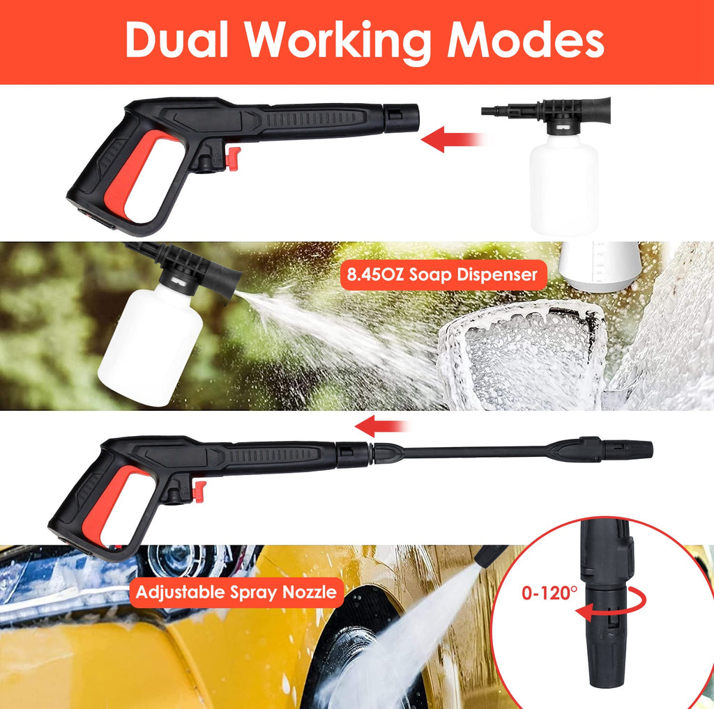 Electric Pressure Washer 1740PSI — IPX5 Waterproof Car & Patio Cleaner with Foam Dispenser