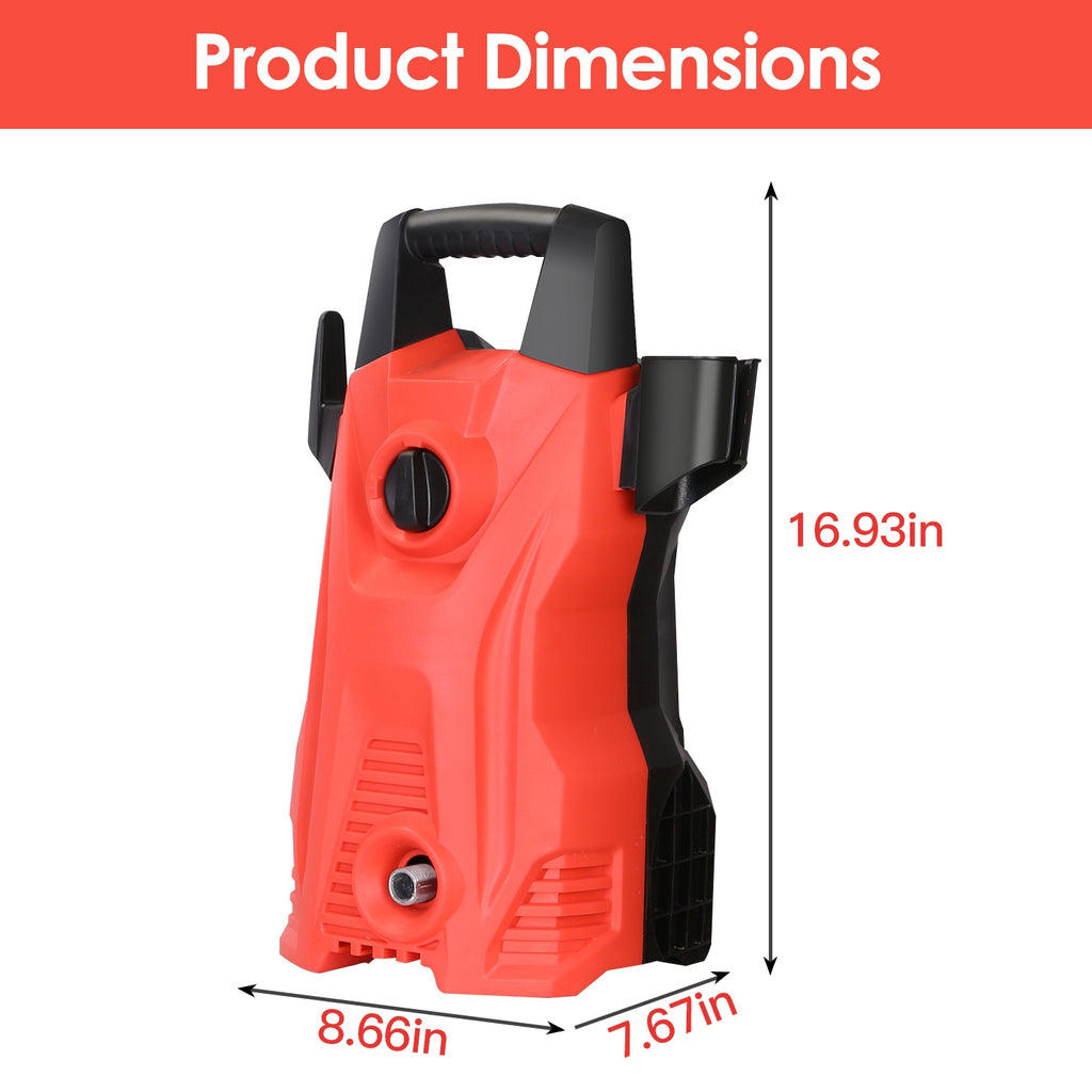 Electric Pressure Washer 1740PSI — IPX5 Waterproof Car & Patio Cleaner with Foam Dispenser