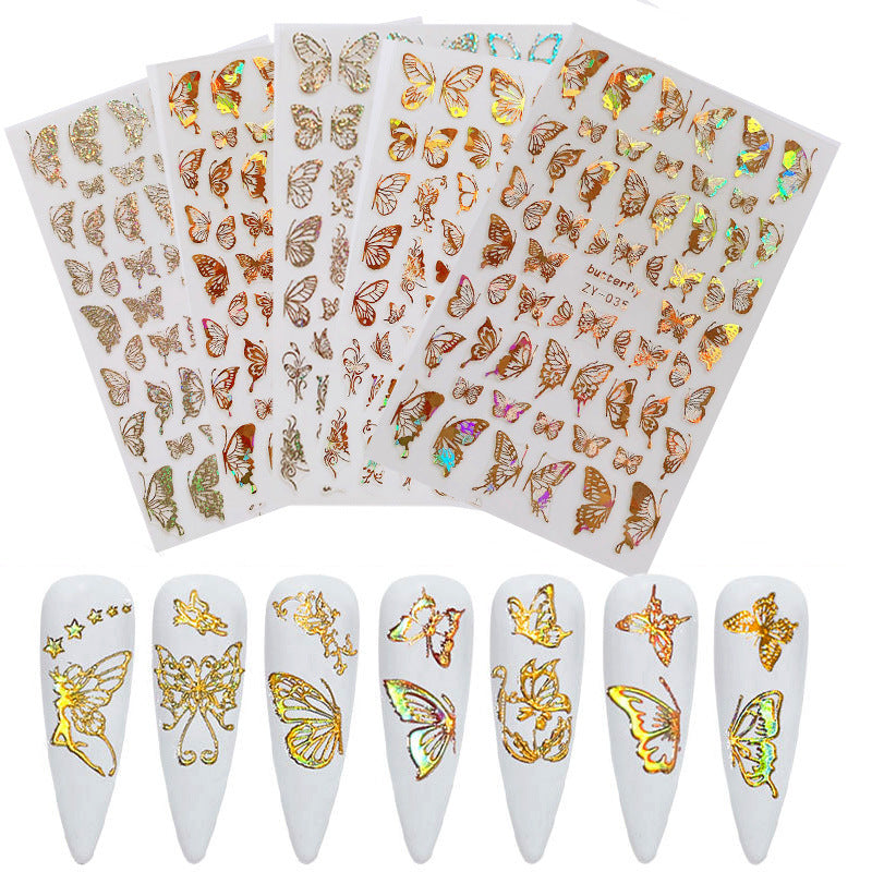 Butterfly Nail Stickers — Bronzing Laser Simulation 3D Nail Art Decals
