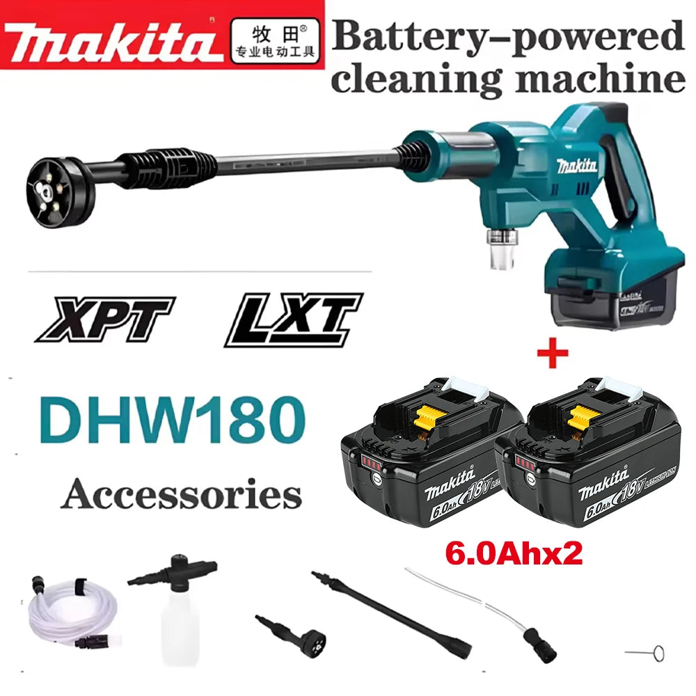 Makita DHW180 Battery High Pressure Washer 18V Cordless Portable Cleaning Device High Flow Rate Power Tool