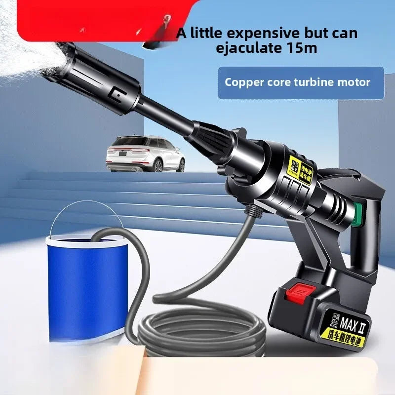 Wireless car washing machine car washing high pressure water gun household car cleaning booster pump lithium battery