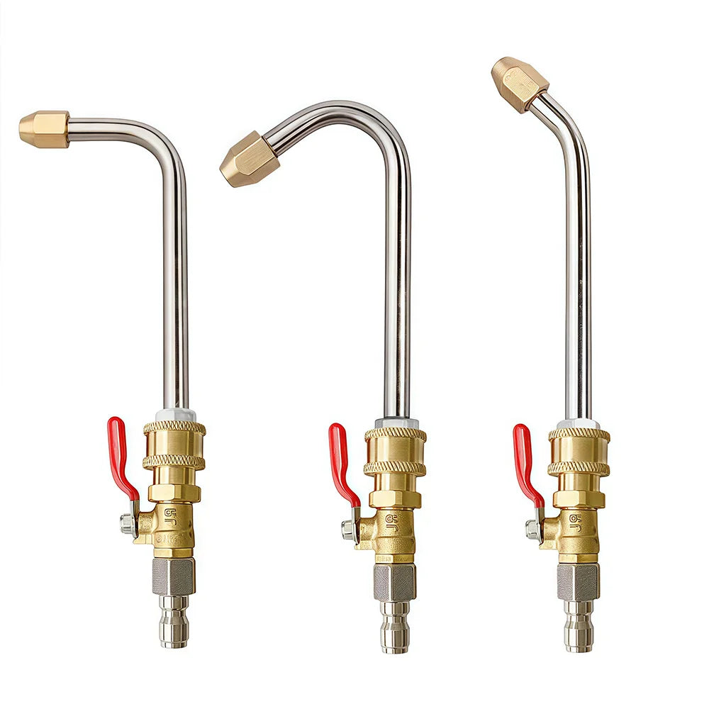 High Pressure Washer Extension Rod - 1/4" Quick Connect with Valve Switch for AC/Water Heater Cleaning Etc Narrow Space Use