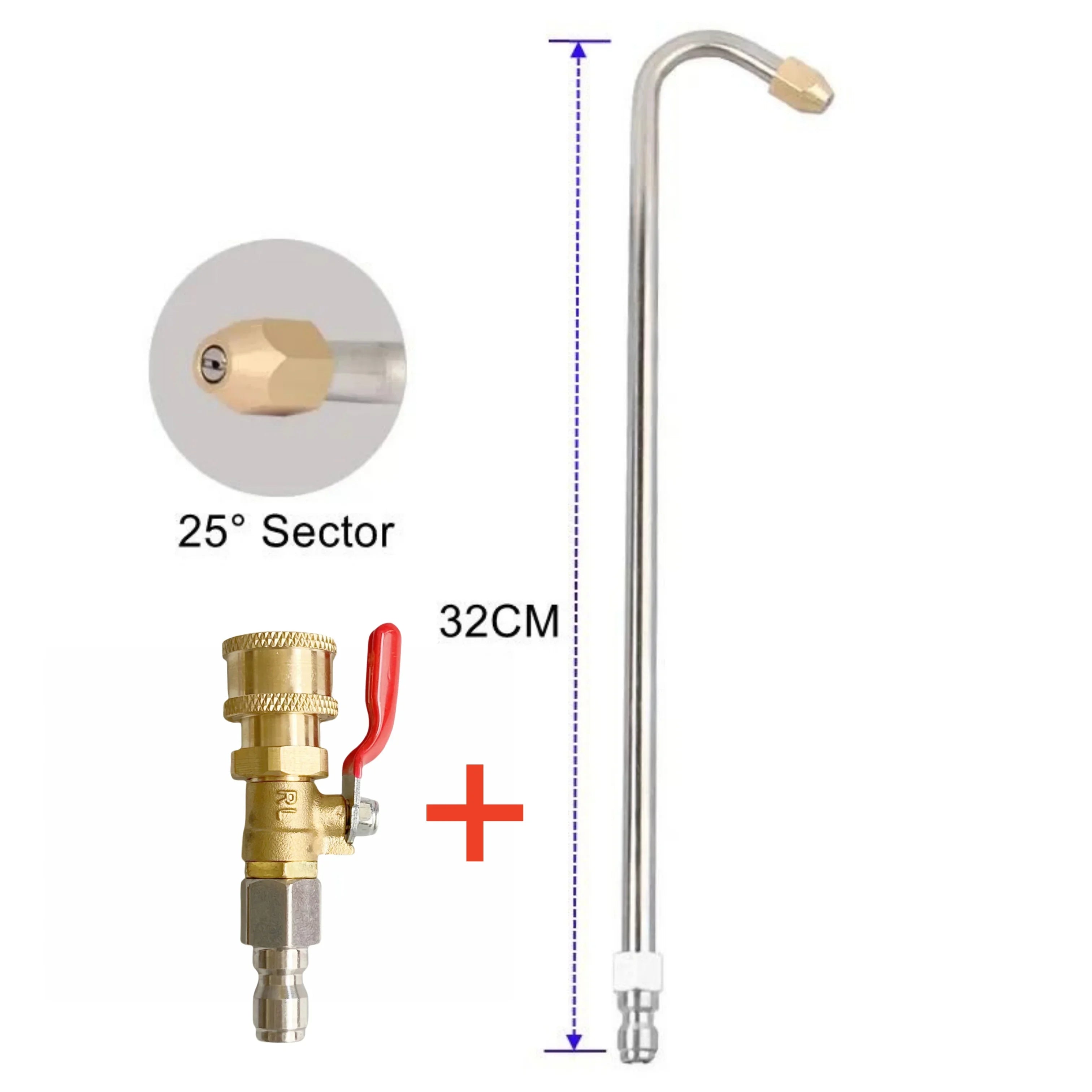 Extensión para Lavadora a Presión — Conector Rápido 1/4" con Válvula