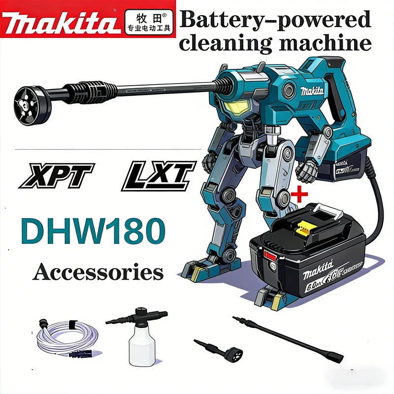 Lavadora Makita DHW180 Litio 18V — 5 Modos Portátil Exterior