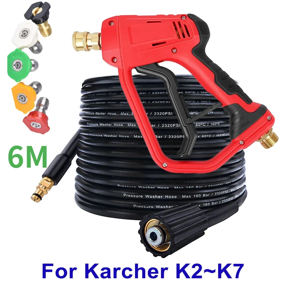 Pistola de Agua a Presión con Manguera — Conector Rápido Karcher