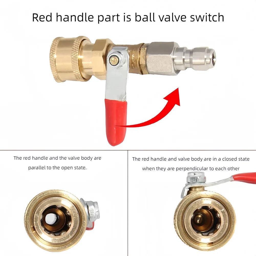 High Pressure Washer Extension Rod - 1/4" Quick Connect with Valve Switch for AC/Water Heater Cleaning Etc Narrow Space Use