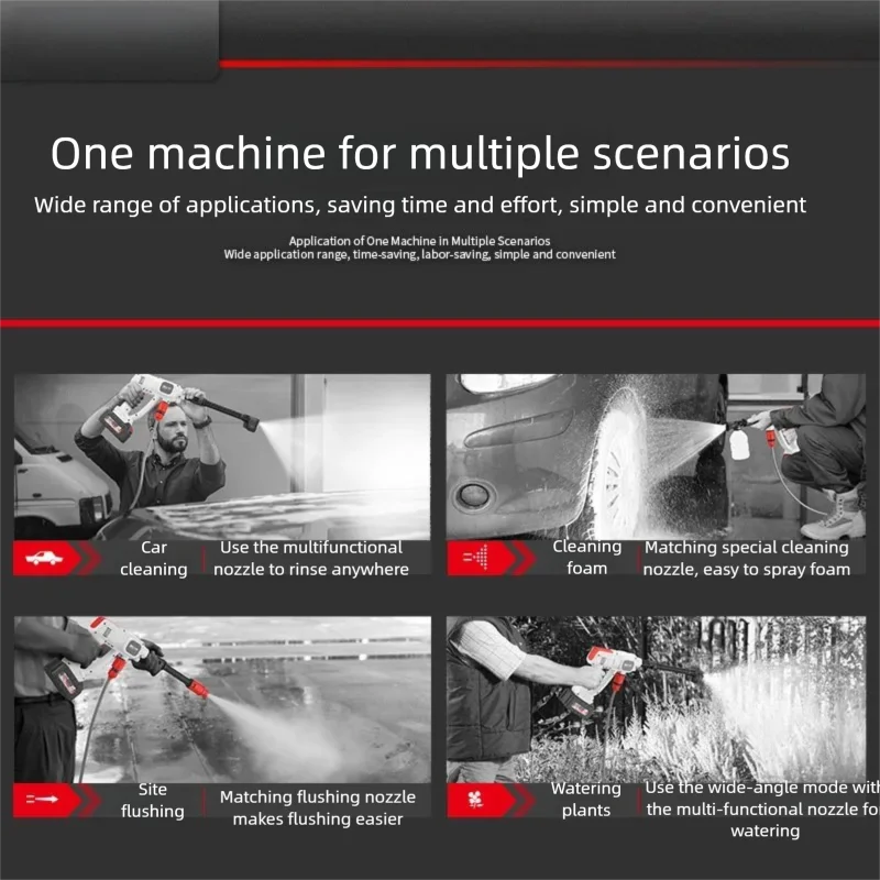 Wireless Car Wash Machine Household High-pressure Water Gun Car Charger High-power Cleaning Tools Water Gun