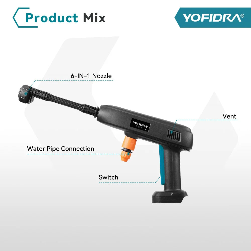 Pistola Lavadora 100Bar con Tanque 22L — Compatible Makita 21V