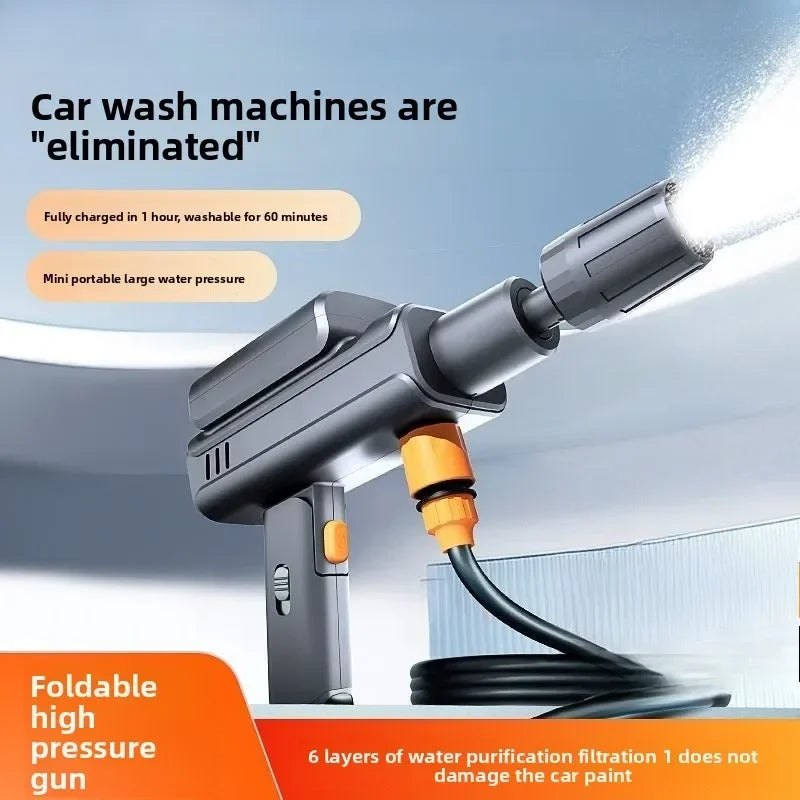 Durable Car Washing Machine Water Gun High Pressure Household Folding Mini Wireless Electric  Supercharging Artifact  Rechargeab