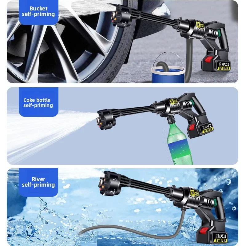 Wireless car washing machine car washing high pressure water gun household car cleaning booster pump lithium battery