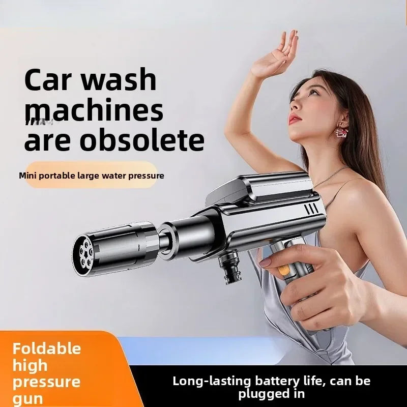 Durable Car Washing Machine Water Gun High Pressure Household Folding Mini Wireless Electric  Supercharging Artifact  Rechargeab