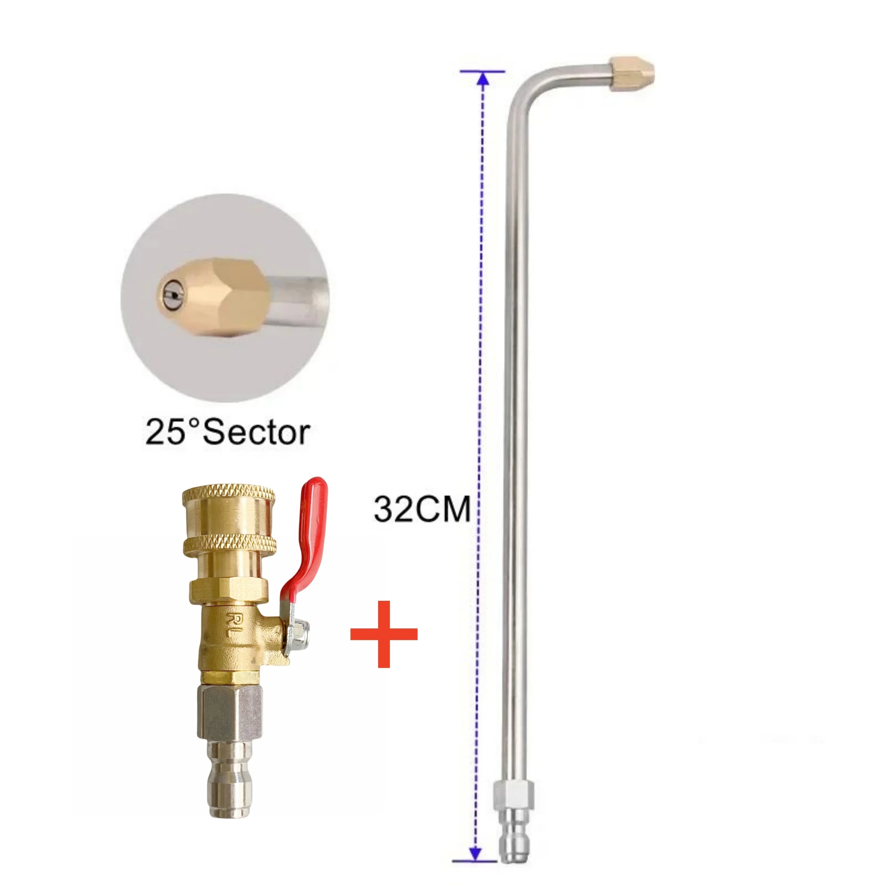 Extensión para Lavadora a Presión — Conector Rápido 1/4" con Válvula