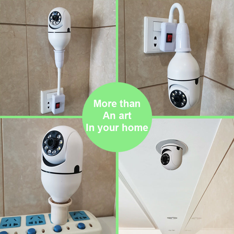 Cámara de Seguridad WiFi 1080P — Bombilla E27 con Zoom 4X y Visión Nocturna