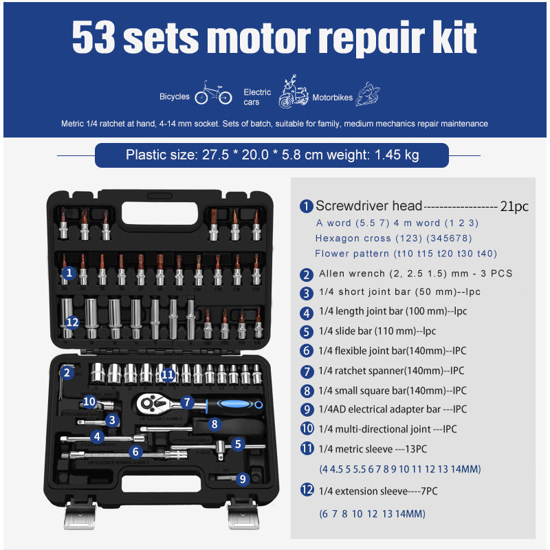 Socket Ratchet Wrench Set — Professional Auto & Home Repair Tool Kit