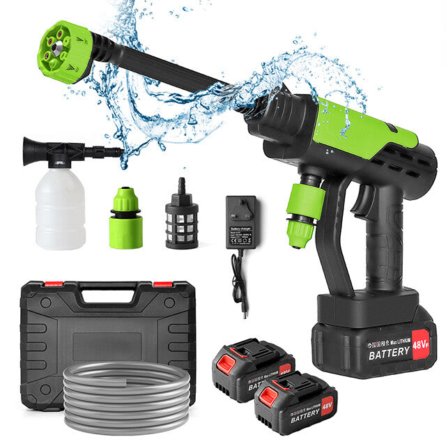 Cordless Portable Car Pressure Washer — High Power Jet Cleaner with 2 Batteries