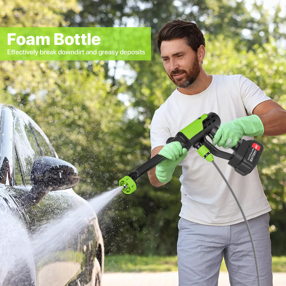 Cordless Portable Car Pressure Washer — High Power Jet Cleaner with 2 Batteries