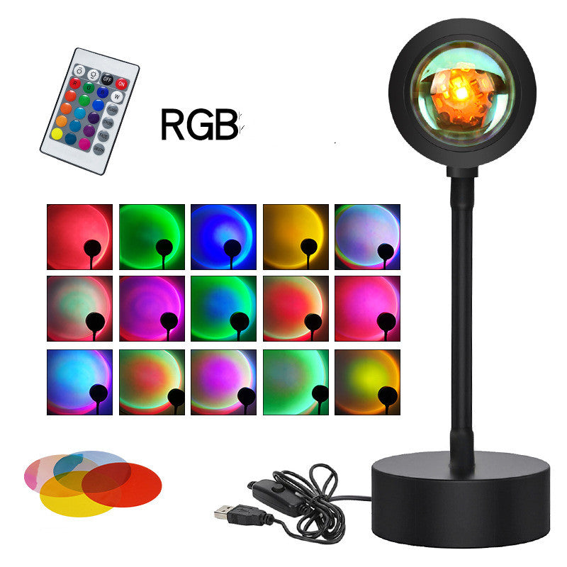 Sunset Projection Lamp — Night Light Wall Decoration Projector for Room Ambiance