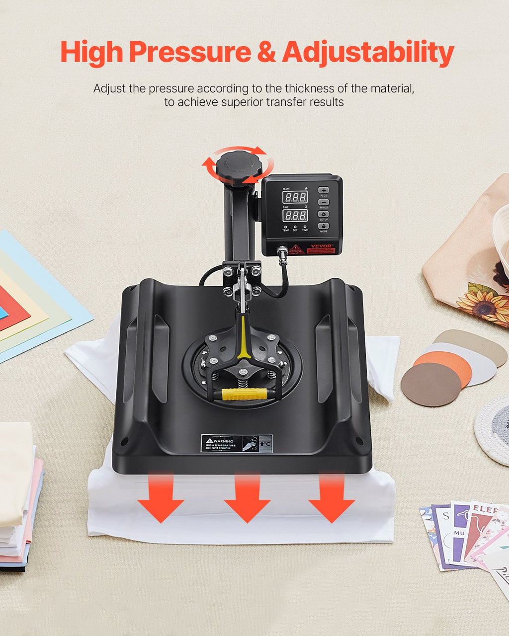 Heat Press Machine Sublimation Machine 15 X 15 Inch 8 In 1 Heat Press Set Black