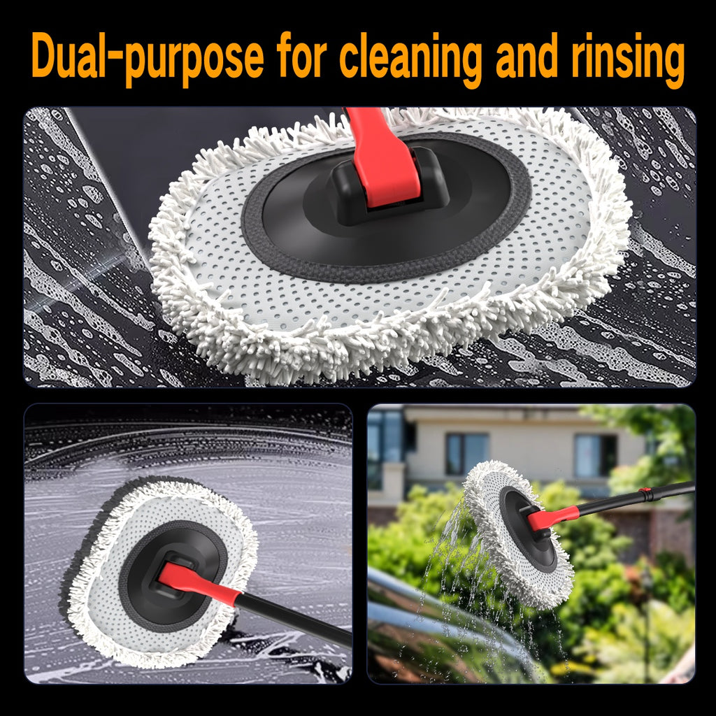 41-Inch Automatic Car Wash Mop — Soft Brush Head with 10m Hose for Home & Outdoor