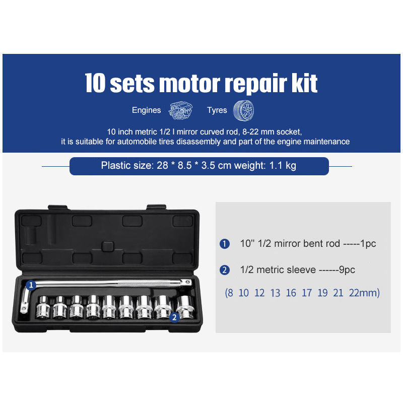 Socket Ratchet Wrench Set — Professional Auto & Home Repair Tool Kit