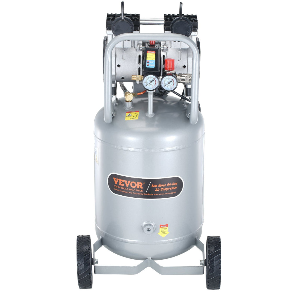 13 Gallon Air Compressor, 2HP 4.6 SCFM@90PSI Oil Free Air Compressor Tank, 66dB Ultra-Quiet Compressor For Tire Inflation, Auto Repair, Woodwork Nailing, Spray Painting (125PSI Max Pressure)