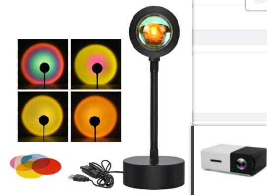 Sunset Projection Lamp — Night Light Wall Decoration Projector for Room Ambiance