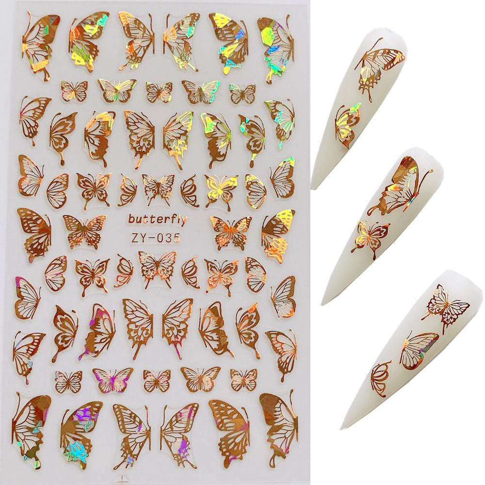 Butterfly Nail Stickers — Bronzing Laser Simulation 3D Nail Art Decals