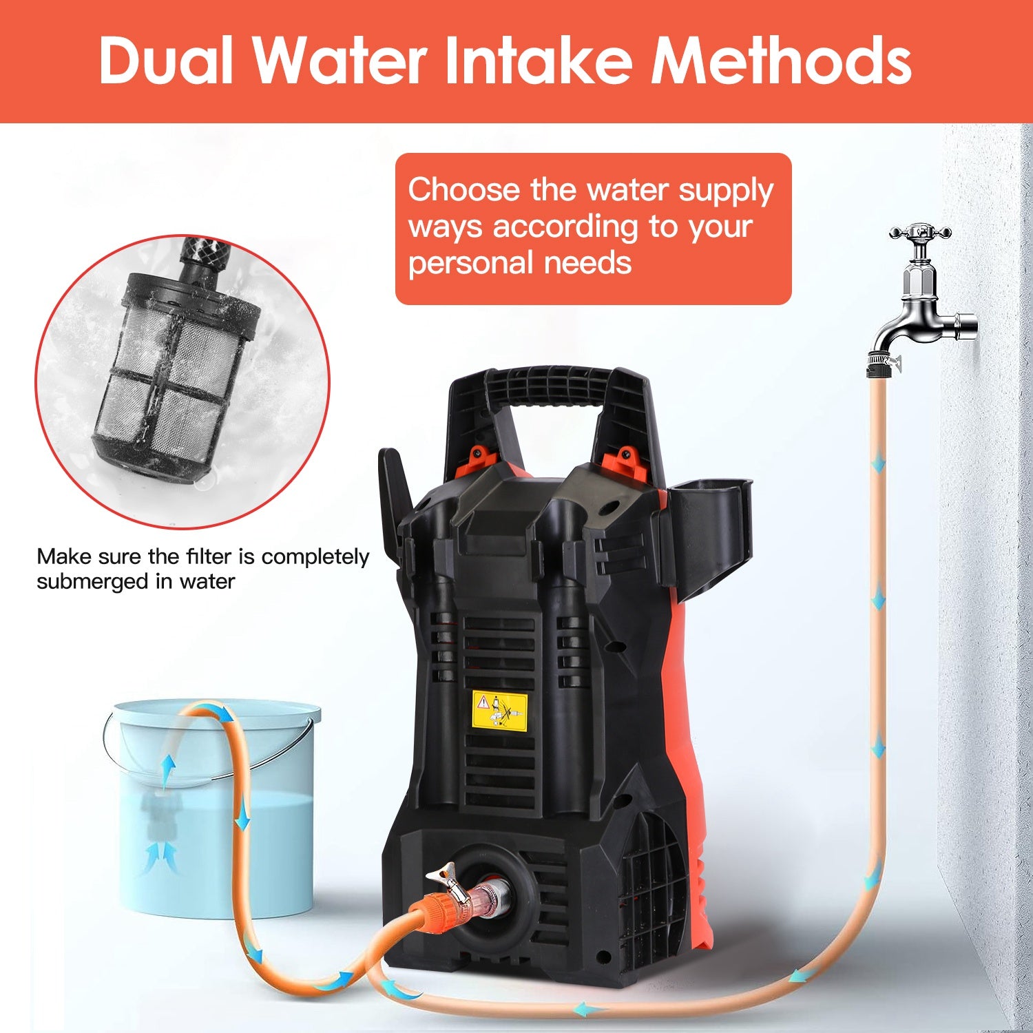 Electric Pressure Washer 1740PSI — IPX5 Waterproof Car & Patio Cleaner with Foam Dispenser